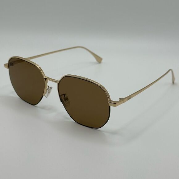 FENDI Sunglasses FE40004U 10J Gold Brown Unisex NEW - Picture 6 of 12